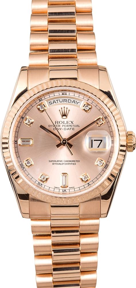 rolex day date rose gold used|rolex day date 36 18 ct.